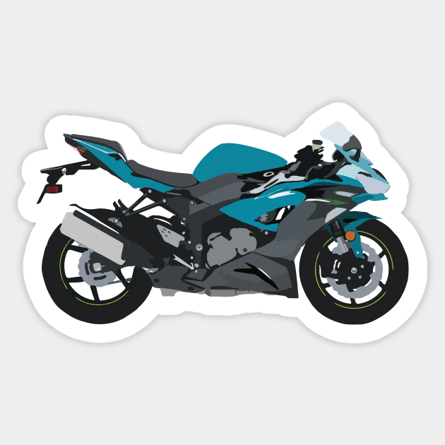 Motorcycle Kawasaki Ninja ZX-6R PEARL NIGHTSHADE TEAL Sticker by WiredDesigns